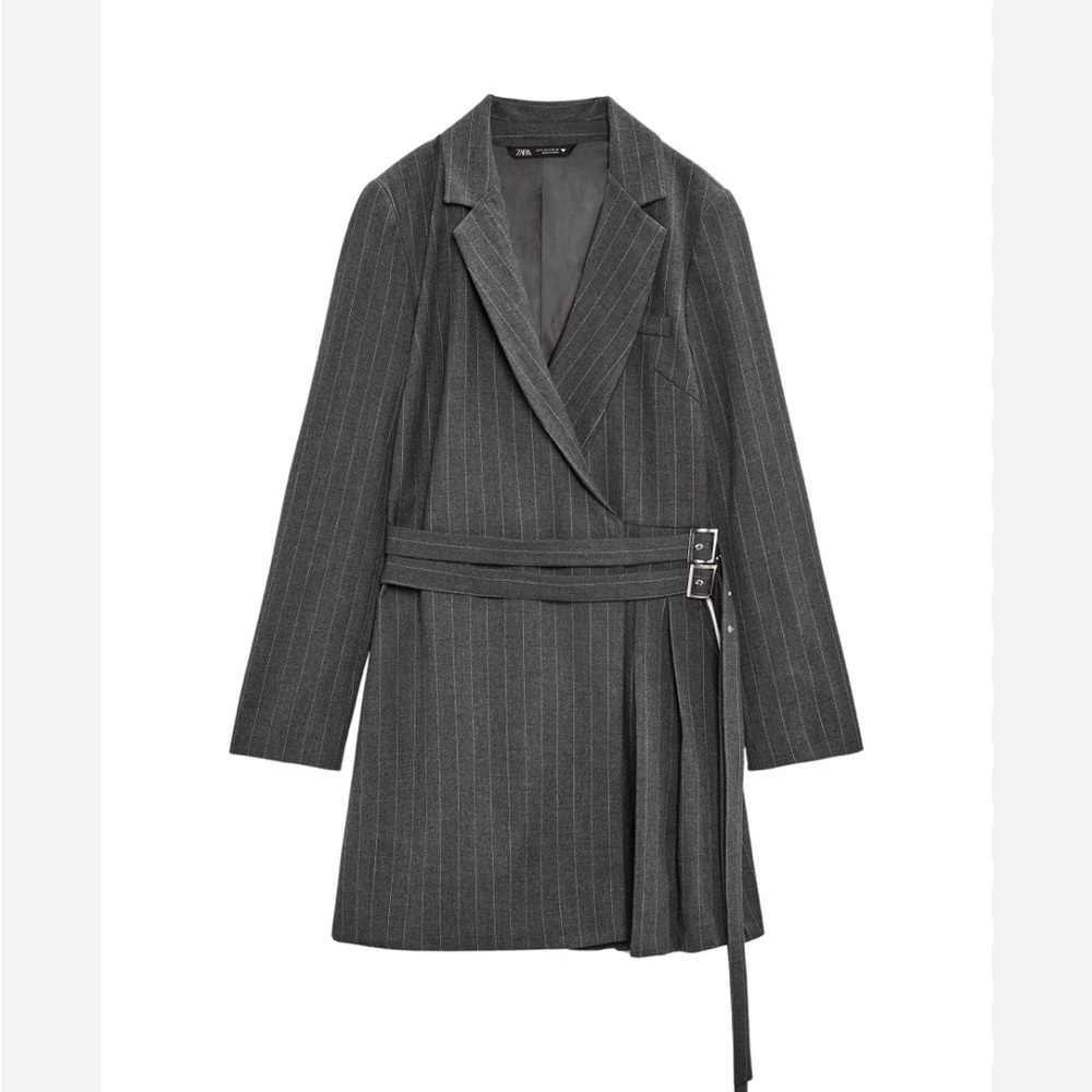 Zara (M) Dress with lapel collar and surplice V-neckline 
New with No Tag